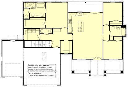 Main Floor w/ Basement Stairs Location for House Plan #041-00398
