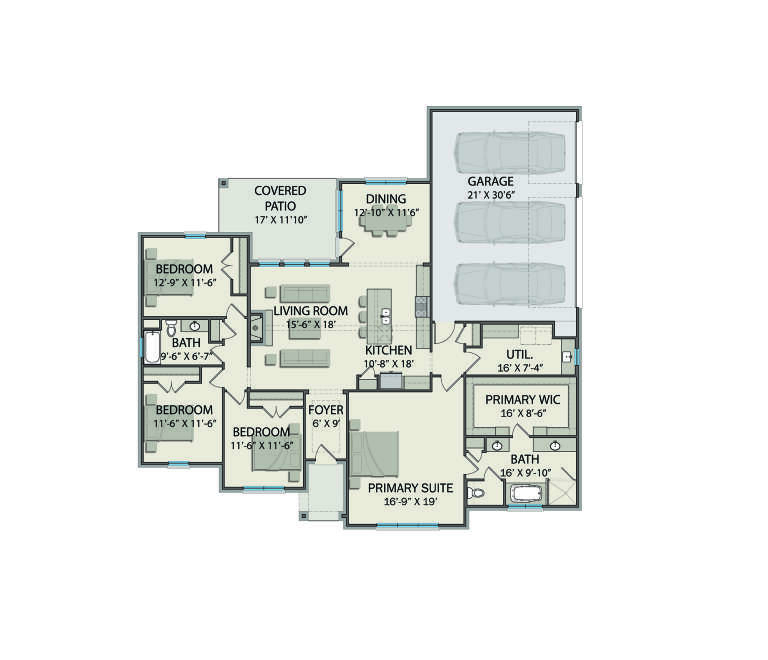 House Plan House Plan #33701 Drawing 1