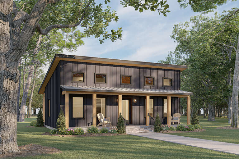 House Plan House Plan #33703 Angled Front Elevation