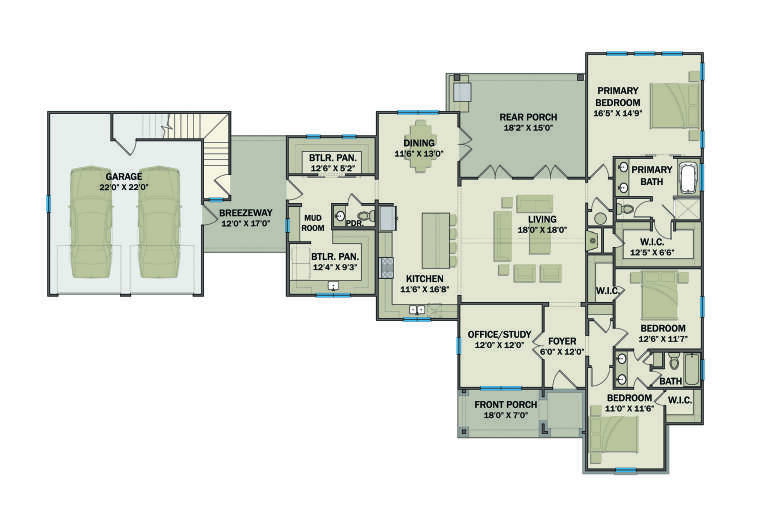 House Plan House Plan #33707 Drawing 1