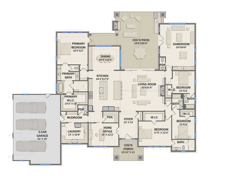 House Plan House Plan #33724 Drawing 1