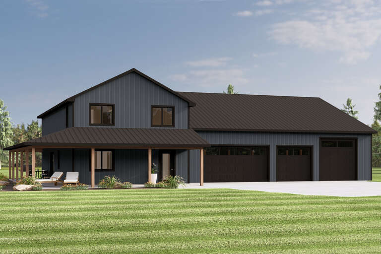 House Plan House Plan #33728 Angled Front Elevation