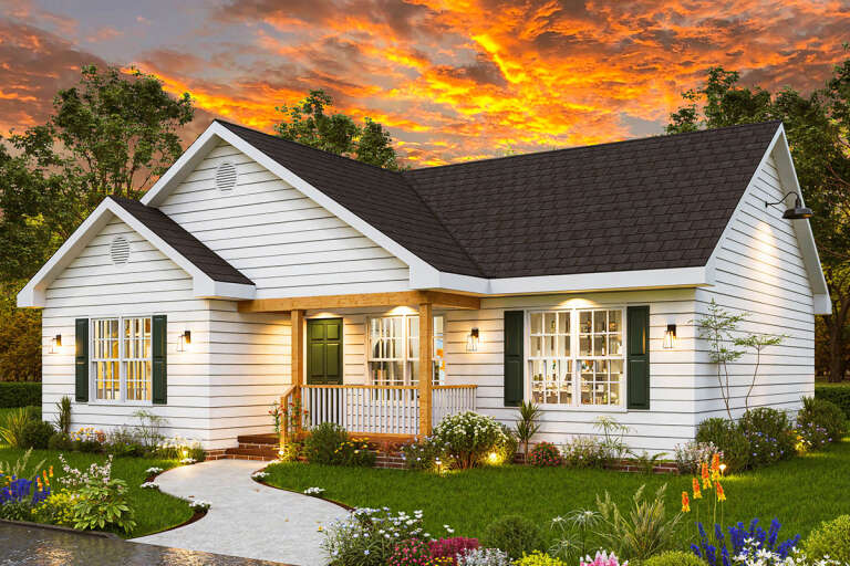 House Plan House Plan #33730 Angled Front Elevation