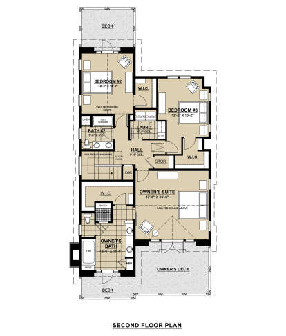 Second Floor for House Plan #6407-00001