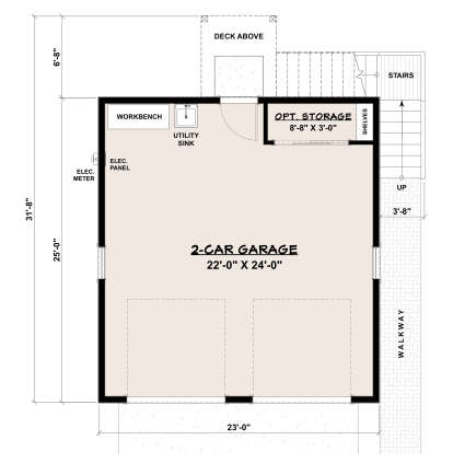 Garage Floor for House Plan #6407-00002