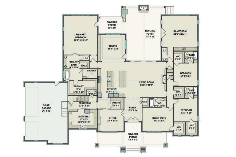 House Plan House Plan #33738 Drawing 1