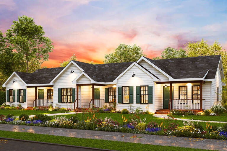 House Plan House Plan #33741 Angled Front Elevation