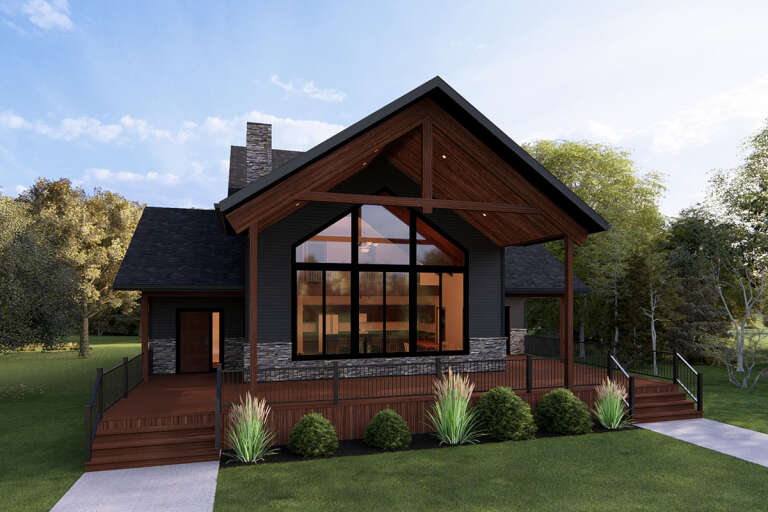 House Plan House Plan #33743 Angled Front Elevation