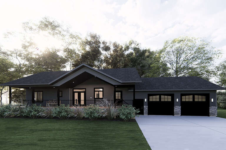 House Plan House Plan #33744 Angled Front Elevation