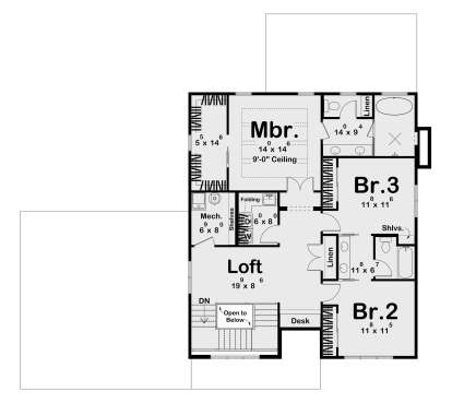 Second Floor for House Plan #963-01172