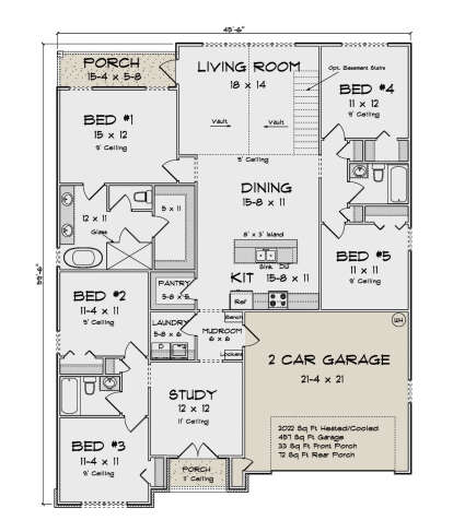 Main Floor for House Plan #4848-00488