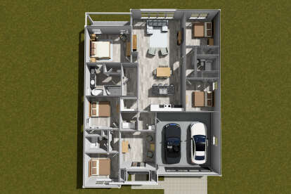 Overhead First Floor for House Plan #4848-00488