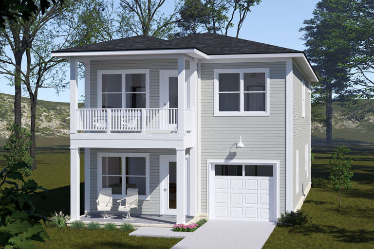 House Plan House Plan #33756 Angled Front Elevation