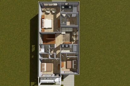 Overhead Second Floor for House Plan #4848-00490