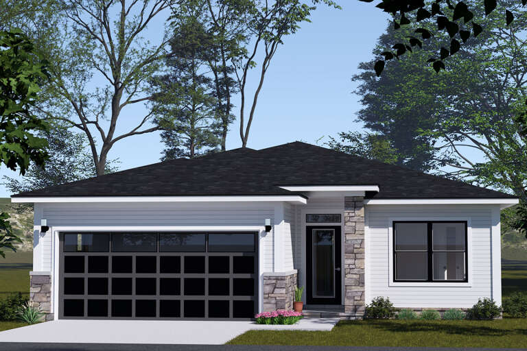 House Plan House Plan #33758 Angled Front Elevation