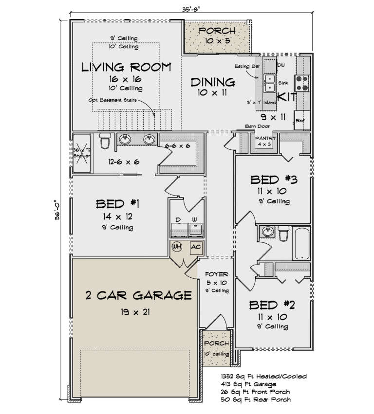 House Plan House Plan #33758 Drawing 1