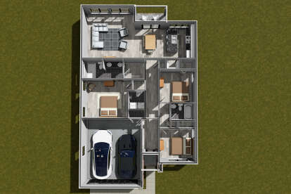 Overhead First Floor for House Plan #4848-00491