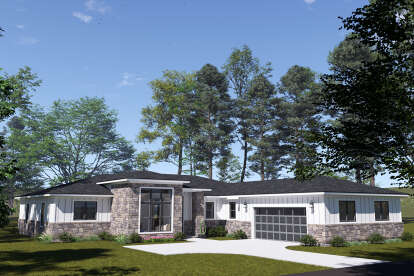 Modern House Plan #4848-00494 Elevation Photo