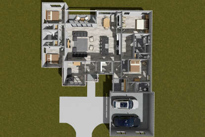 Overhead First Floor for House Plan #4848-00494