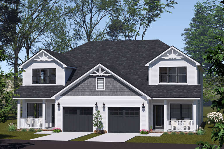 House Plan House Plan #33764 Angled Front Elevation