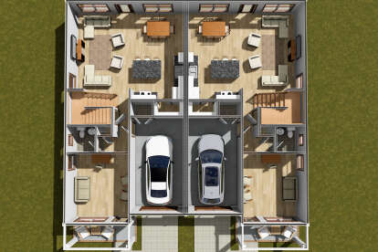 Overhead First Floor for House Plan #4848-00497