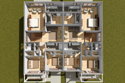 Overhead Second Floor for House Plan #4848-00497