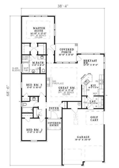 Floorplan 1 for House Plan #110-00164