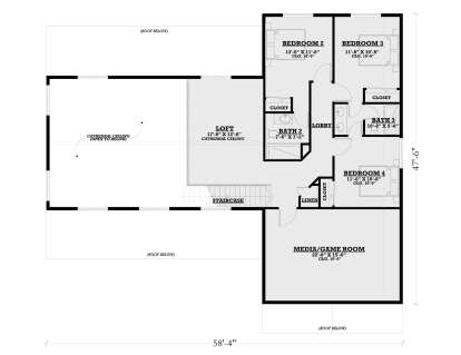 Second Floor for House Plan #4100-00006