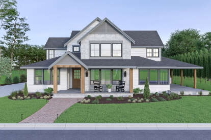 Modern Farmhouse House Plan #2464-00161 Elevation Photo