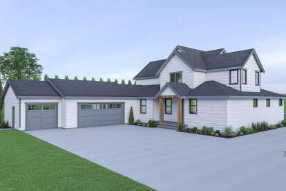 Modern Farmhouse House Plan #2464-00161 Elevation Photo