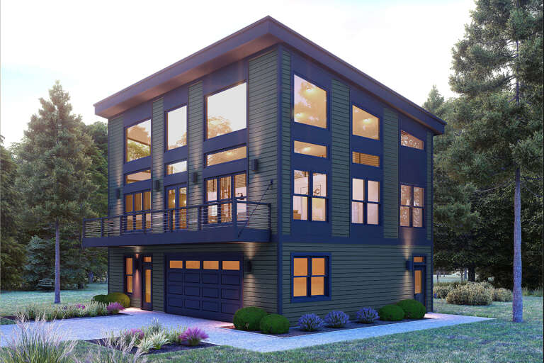 House Plan House Plan #33788 Angled Front Elevation