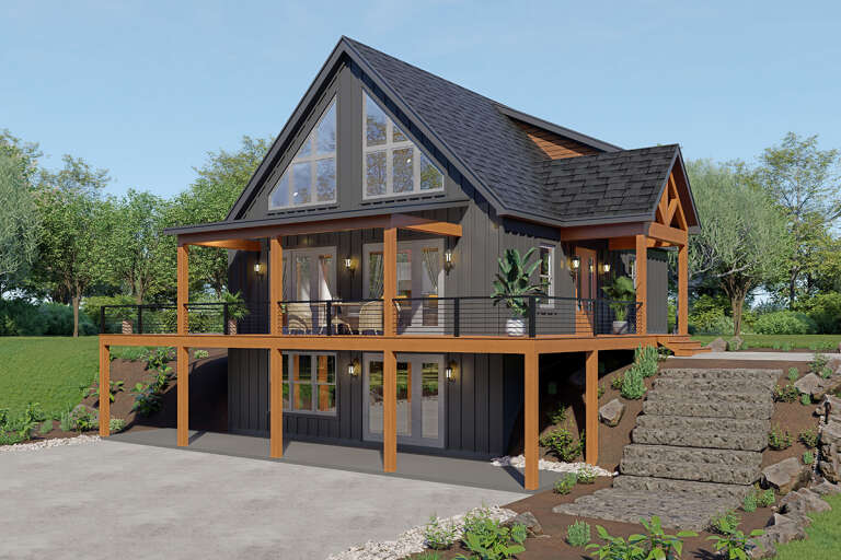 House Plan House Plan #33789 Angled Left Elevation