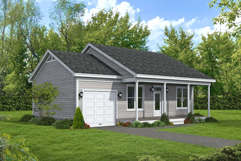 House Plan House Plan #33791 Angled Front Elevation