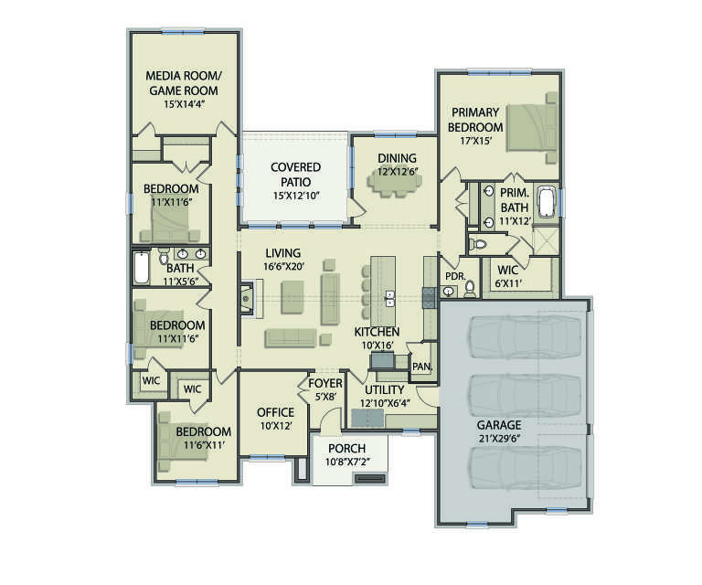 House Plan House Plan #33796 Drawing 1