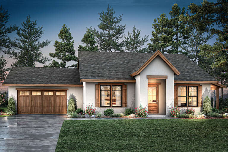 House Plan House Plan #33802 Angled Front Elevation