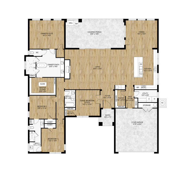House Plan House Plan #33805 Drawing 1