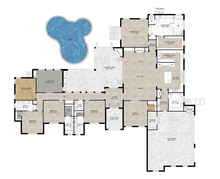 House Plan House Plan #33807 Drawing 1