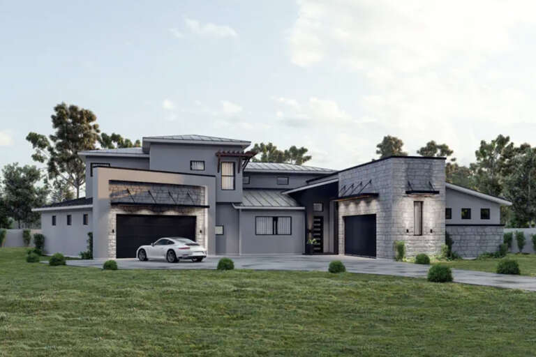 House Plan House Plan #33809 Angled Front Elevation