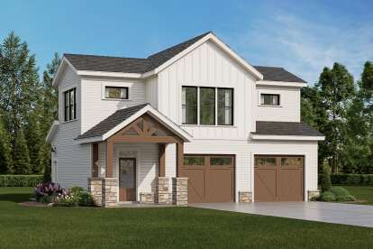 Modern Farmhouse House Plan #009-00458 Elevation Photo