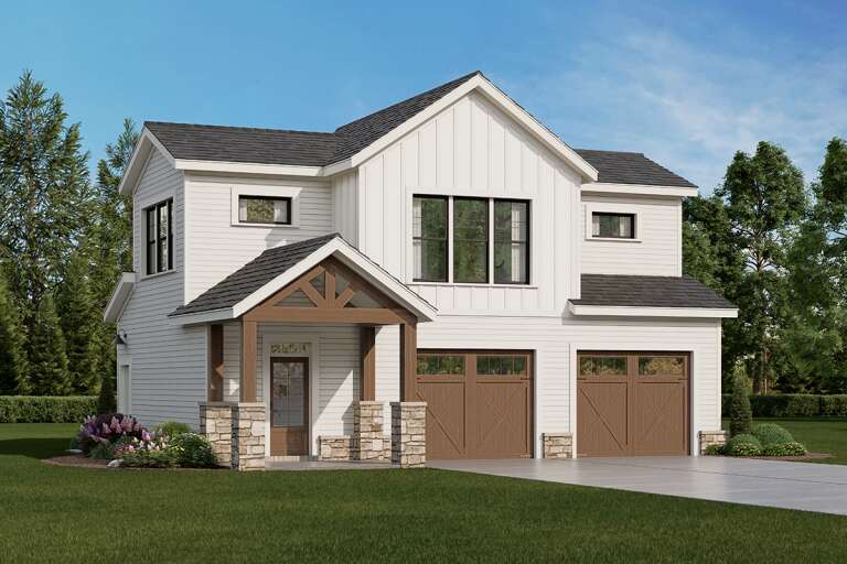 House Plan House Plan #33810 Angled Front Elevation