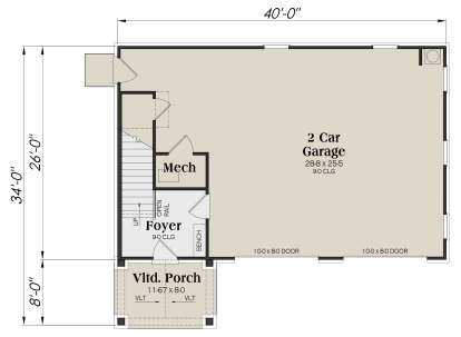Garage Floor for House Plan #009-00458
