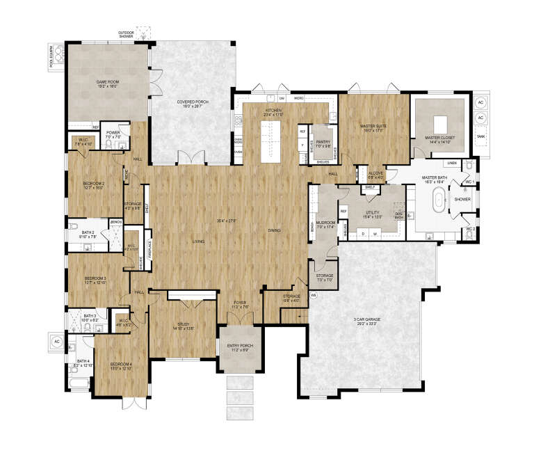 House Plan House Plan #33811 Drawing 1