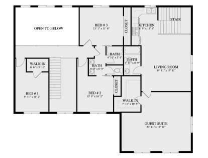 Second Floor for House Plan #2802-00423