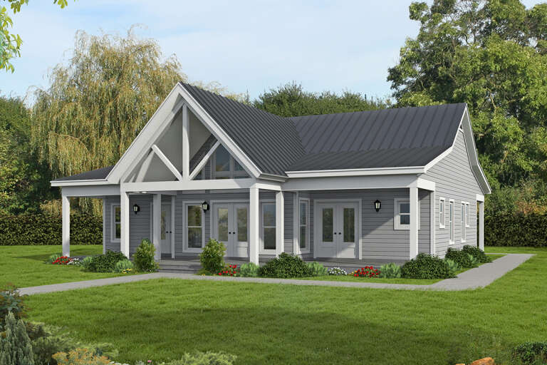 House Plan House Plan #33816 Angled Front Elevation