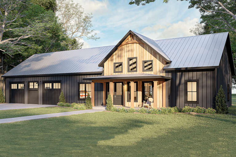 House Plan House Plan #33817 Angled Front Elevation