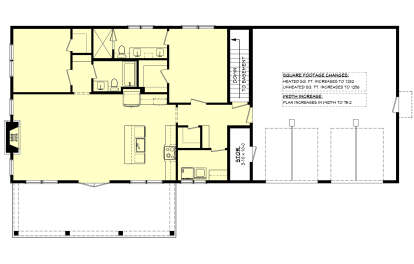 Main Floor w/ Basement Stairs Location for House Plan #041-00401