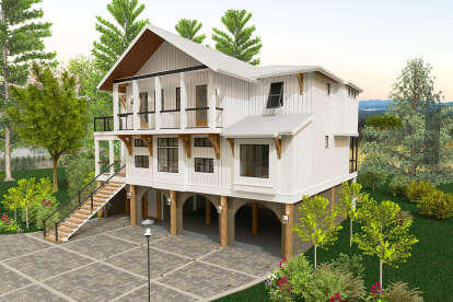 Coastal House Plan #6316-00024 Elevation Photo