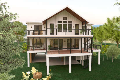 Coastal House Plan #6316-00024 Elevation Photo
