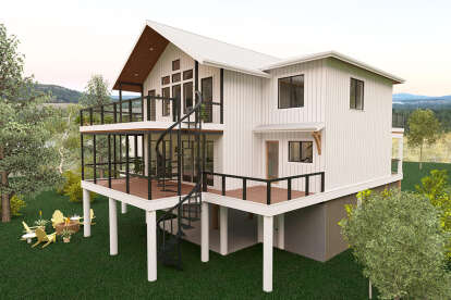 Coastal House Plan #6316-00024 Elevation Photo
