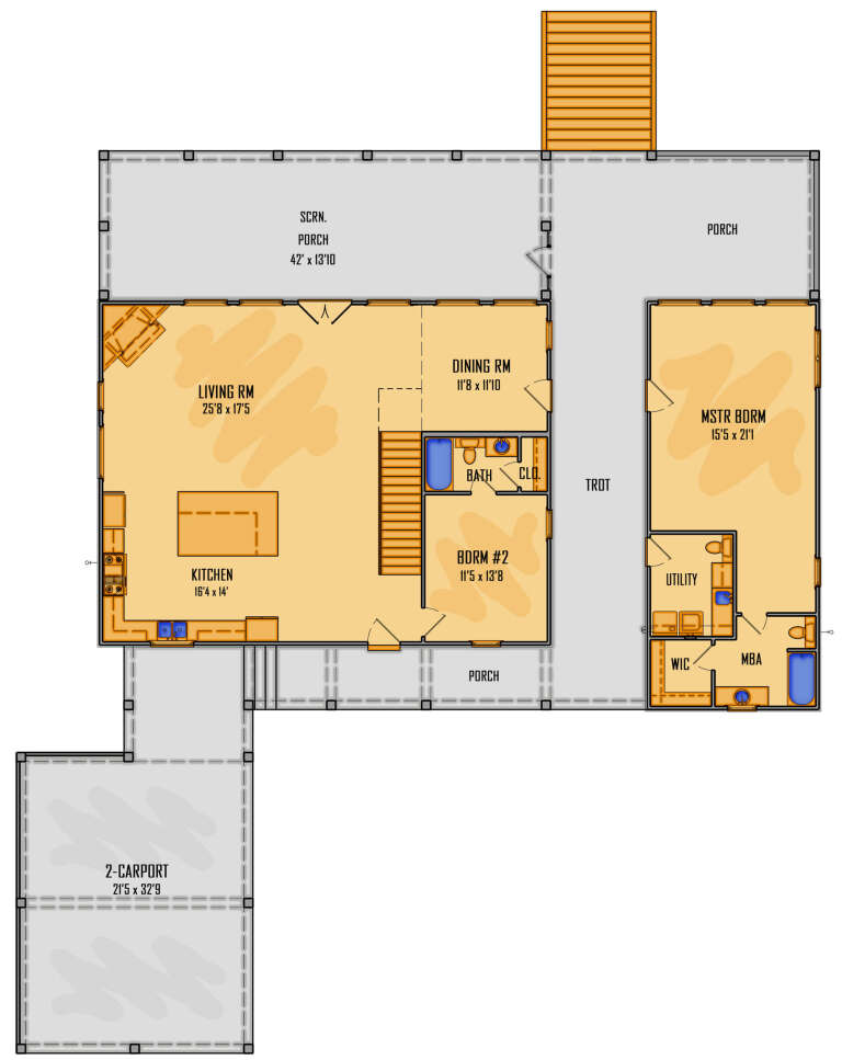House Plan House Plan #33829 Drawing 1
